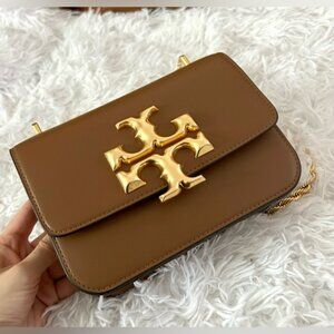 Tory Burch Brown Shoulder Bag with Gold Logo